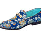 Premium Blue Golden Multicolor Loafers for men designer slip on casual
