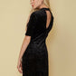 Velvet Deep V Cutout Back Dress
