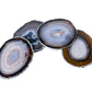 Agate Coasters with Silver Trim, Set of 4