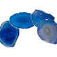 Agate Coasters with Silver Trim, Set of 4