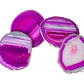 Agate Coasters with Silver Trim, Set of 4