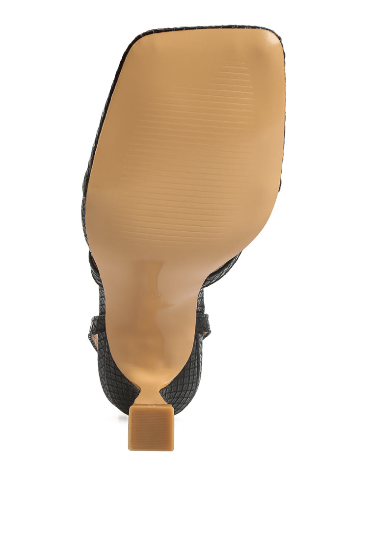 Celty Ankle Strap Spool Heel Sandals