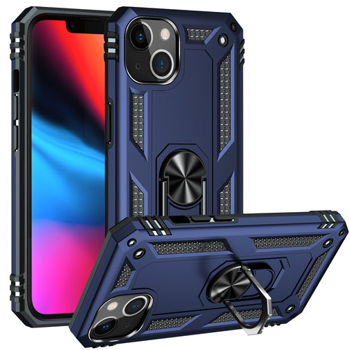 KIKO Tech Armor Ring Stand Case with Metal Plate for iPhone 13 Mini