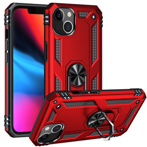 KIKO Tech Armor Ring Stand Case with Metal Plate for iPhone 13 Mini