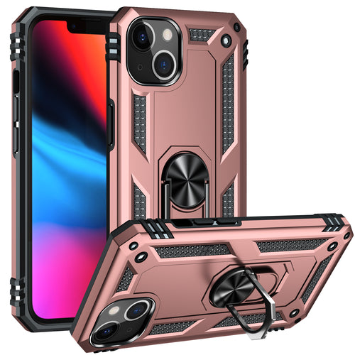 KIKO Tech Armor Ring Stand Case with Metal Plate for iPhone 13 Mini