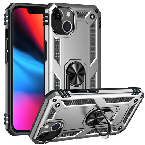 KIKO Tech Armor Ring Stand Case with Metal Plate for iPhone 13 Mini