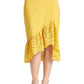 Aster Skirt - Cotton eyelet asymmetric hi-lo skirt marigold