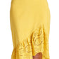Aster Skirt - Cotton eyelet asymmetric hi-lo skirt marigold