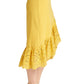 Aster Skirt - Cotton eyelet asymmetric hi-lo skirt marigold