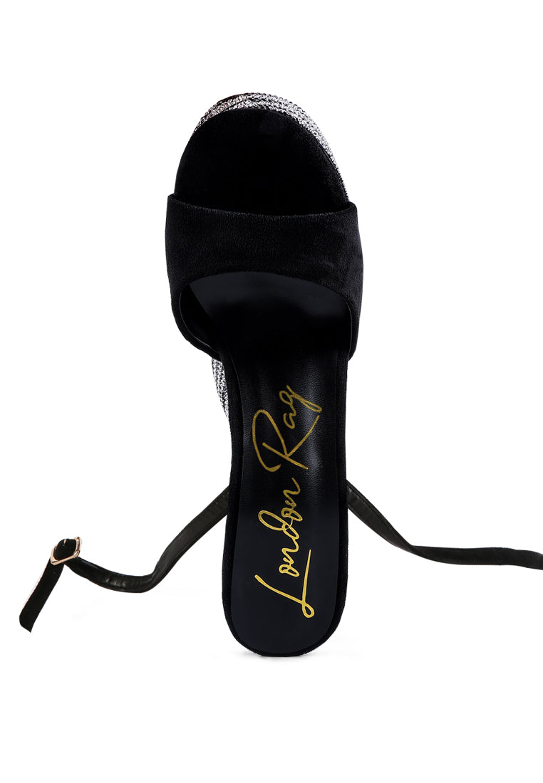 Backstage Rhinestone Embellished Ultra High Platform Sandals