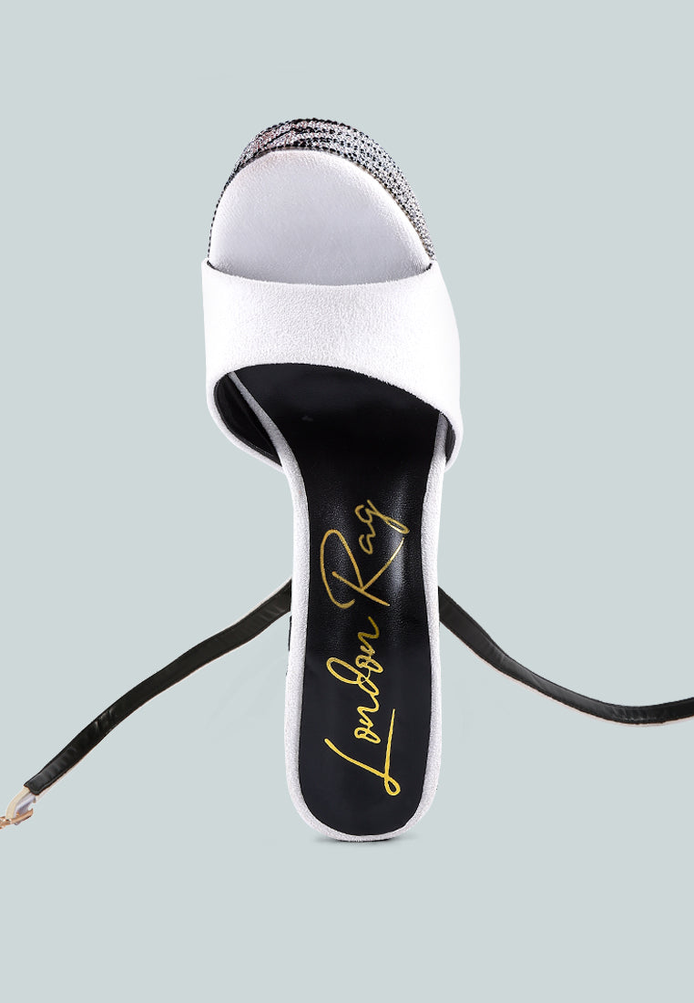 Backstage Rhinestone Embellished Ultra High Platform Sandals