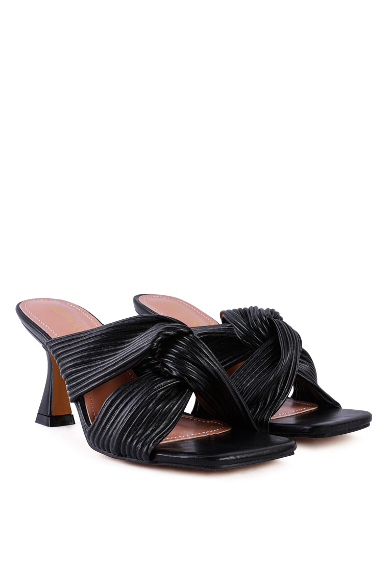 Battle Ex Corss Pleated Strap Slip On Sandals