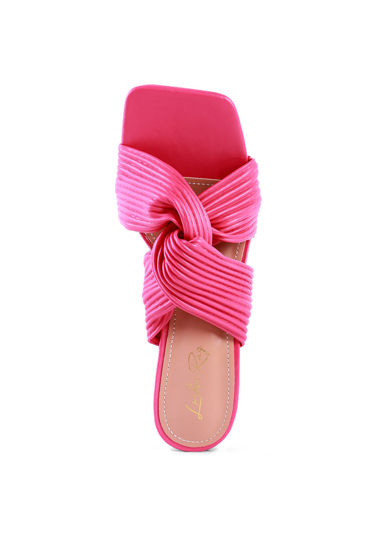 Battle Ex Corss Pleated Strap Slip On Sandals