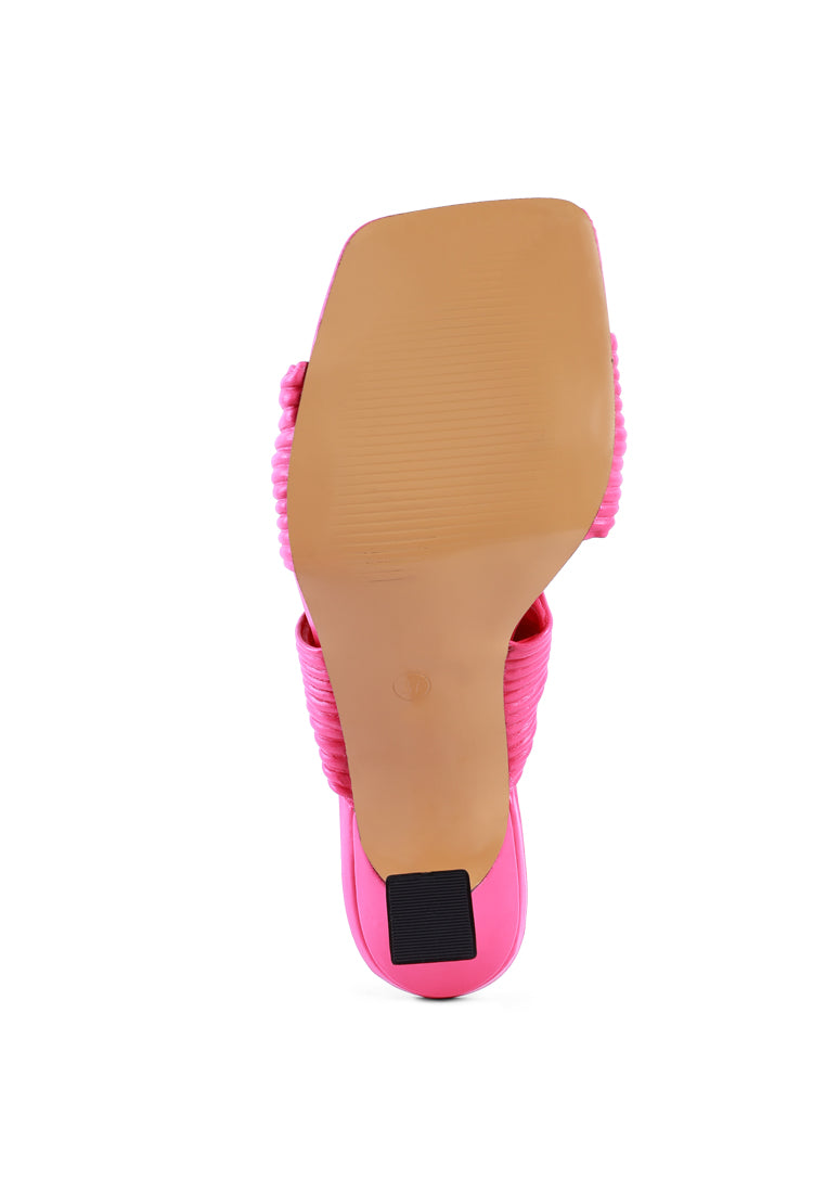 Battle Ex Corss Pleated Strap Slip On Sandals