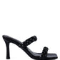 Beladona Double Braided Strap Mid Heel Sandals