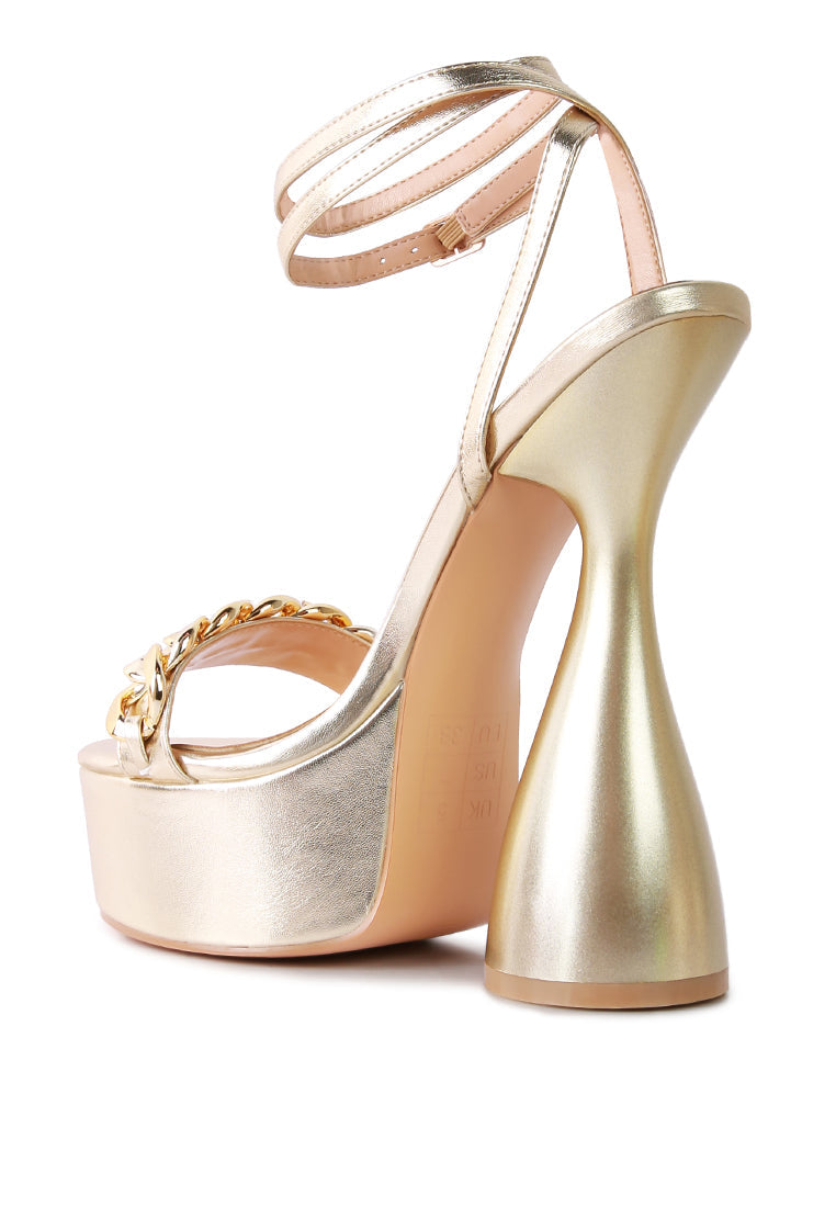 Big Bash Metallic High Platform Chunky Sandals