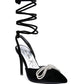 Big Treat Rhinestone Embellished Lace Up Sandals