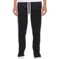 TRICOT STRIPED TRACK PANTS- BLACK