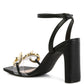Bottom Kiss Chain Strap Italian Block Heel Sandals