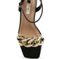 Bottom Kiss Chain Strap Italian Block Heel Sandals