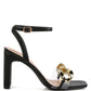 Bottom Kiss Chain Strap Italian Block Heel Sandals