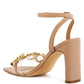 Bottom Kiss Chain Strap Italian Block Heel Sandals