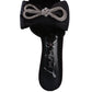 Brag In Rhinestone Embellished Bow Satin Heels