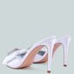 Brag In Rhinestone Embellished Bow Satin Heels