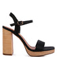 Buxor Woven Textured High Block Heeled Sandals