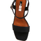 Buxor Woven Textured High Block Heeled Sandals