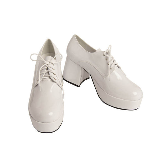 Rubies 283957 Mens Pimp Platform White Shoes, Size 8-9