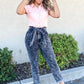 Bow Together Washed Denim Pants