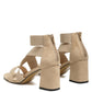 Benicia Elastic Strappy Block Heel Sandals