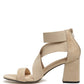 Benicia Elastic Strappy Block Heel Sandals