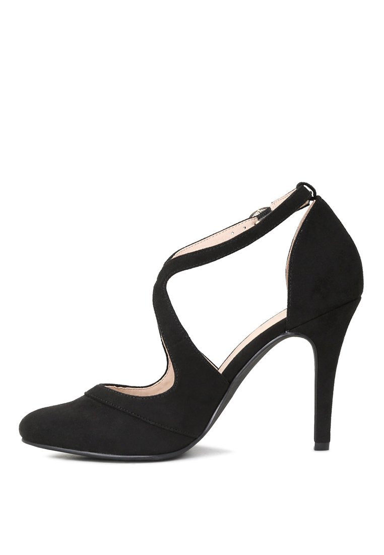 Close Toe Cross Strap Heel Sandals