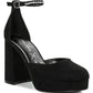 Hettie Satin Rhinestone Embellsihed Strap Platform Heels