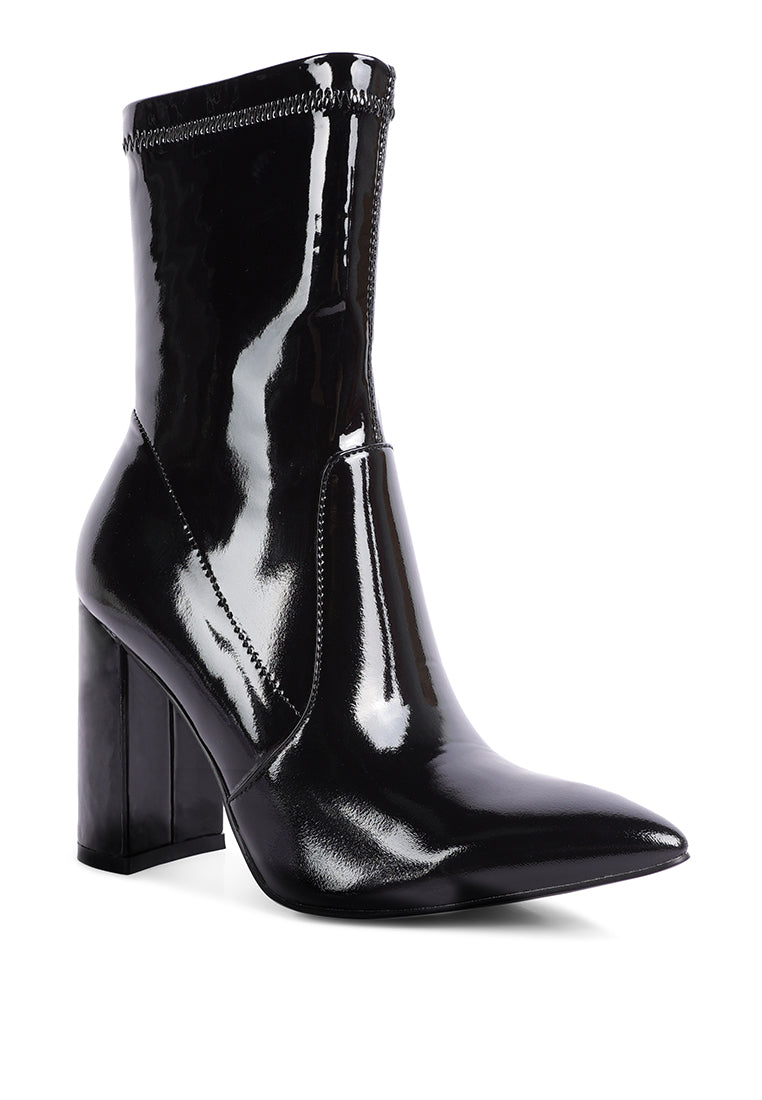 Pluto Block Heel Stiletto Ankle Boot