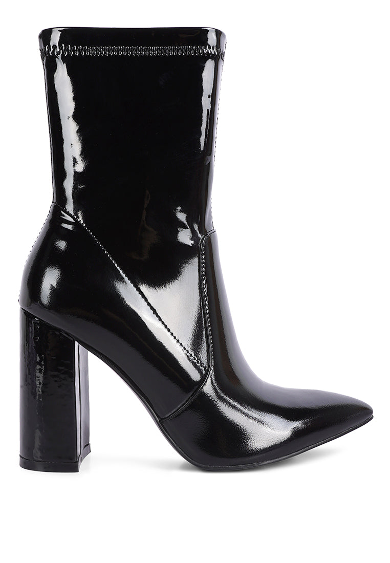 Pluto Block Heel Stiletto Ankle Boot