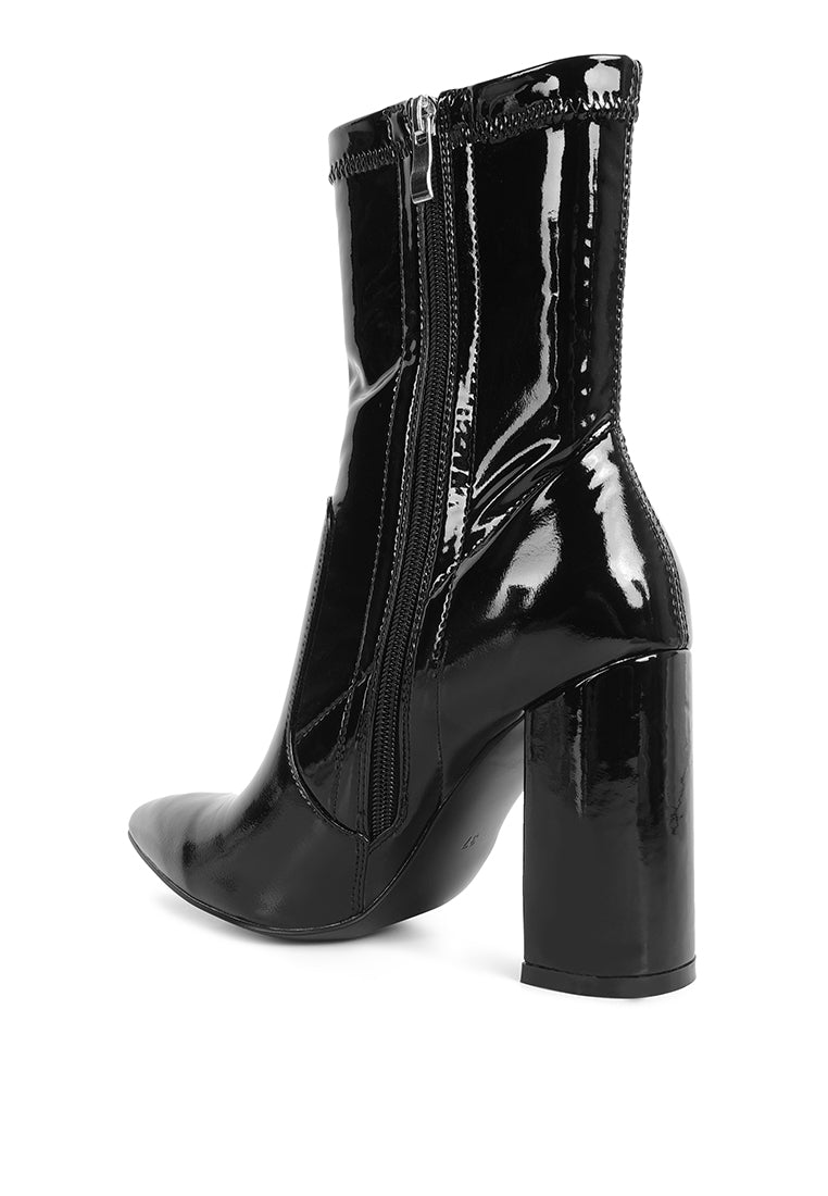 Pluto Block Heel Stiletto Ankle Boot