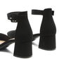 Nymph Faux Leather Low Block Heel Sandals