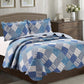 Jennifer 3 Piece Quilt Set - Blue