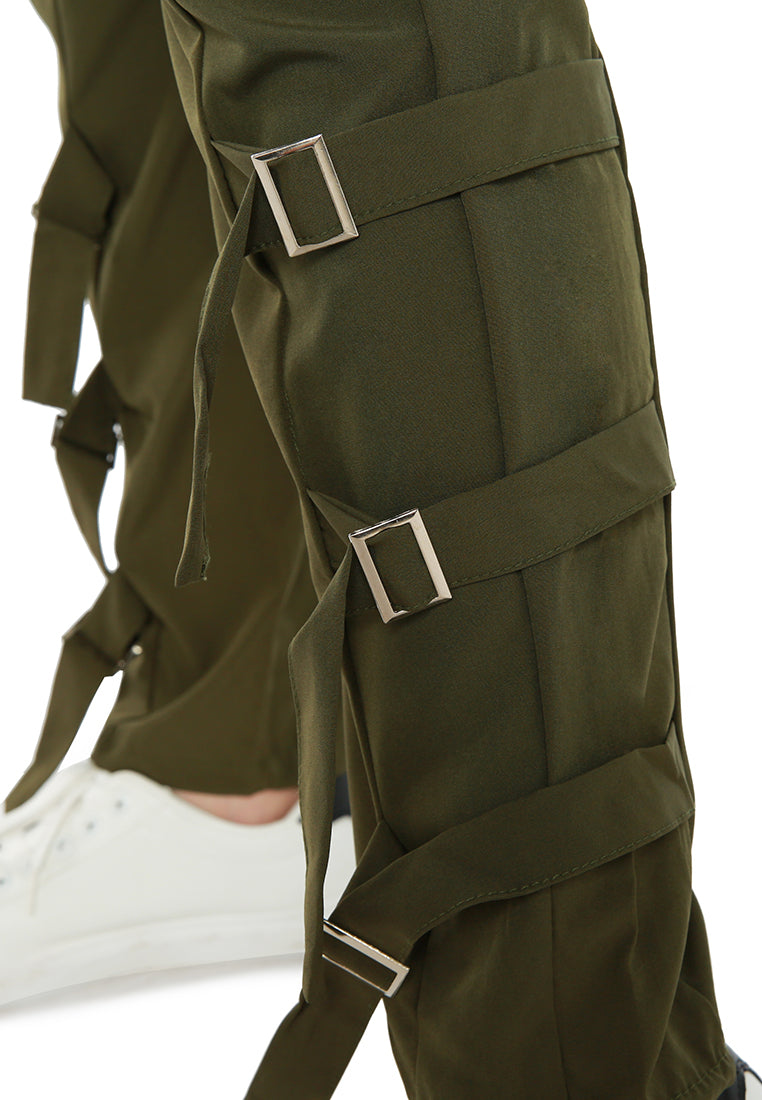 Buckle Hem Joggers Pants