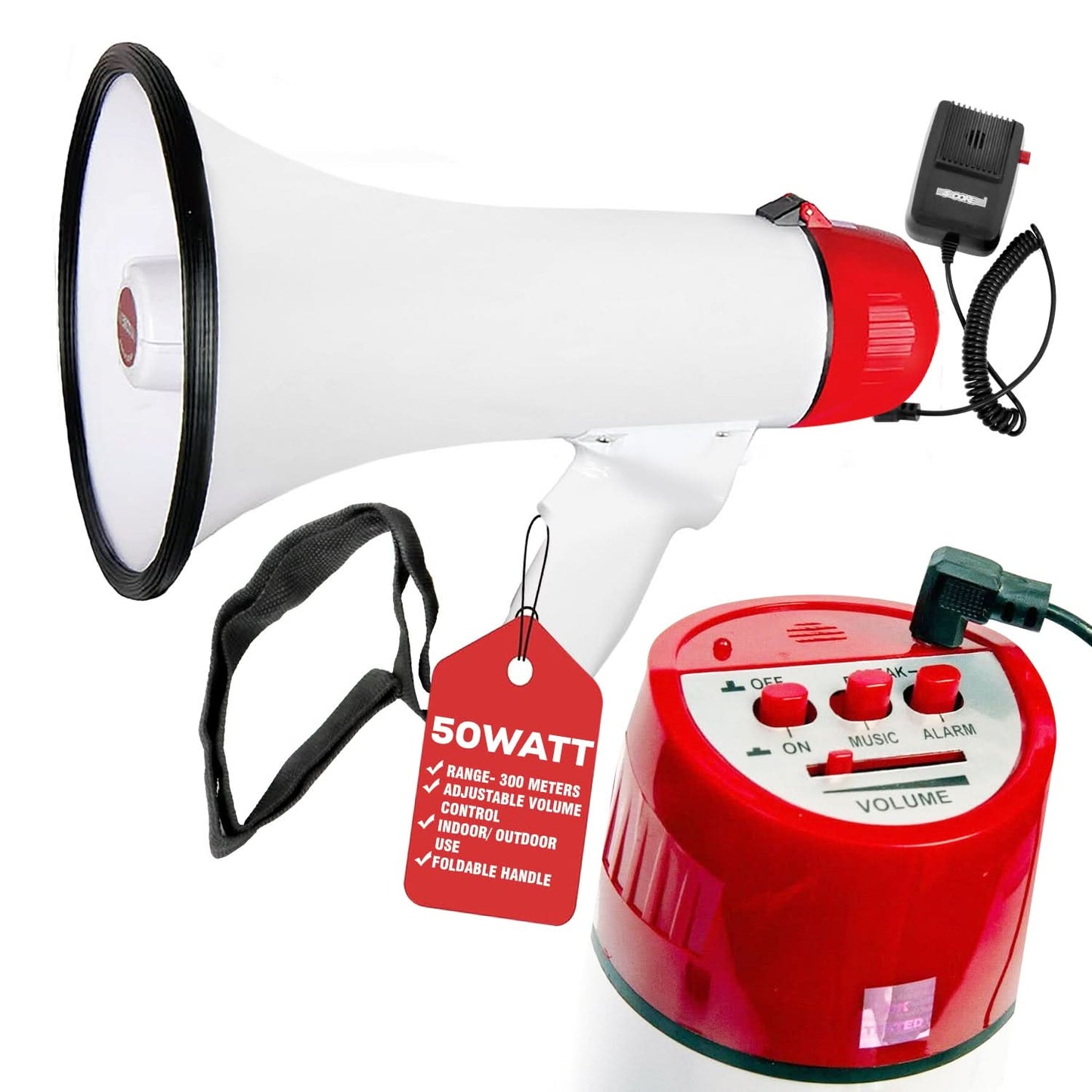 5Core Megaphone Bullhorn Speaker 50W Bull Horn Cheer Megafono 300