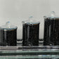Three Canisters and Tray Gift Set, Black Crushed Diamond Glass