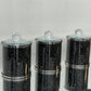 Exquisite Three Glass Canister Set, Black Crushed Diamond Glass