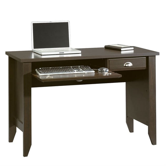 Computer Desk with Keyboard Tray in Dark Brown Mocha Espresso Wood