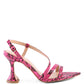 Cherry Tart Snake Print Spool Heel Sandals
