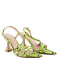 Cherry Tart Snake Print Spool Heel Sandals