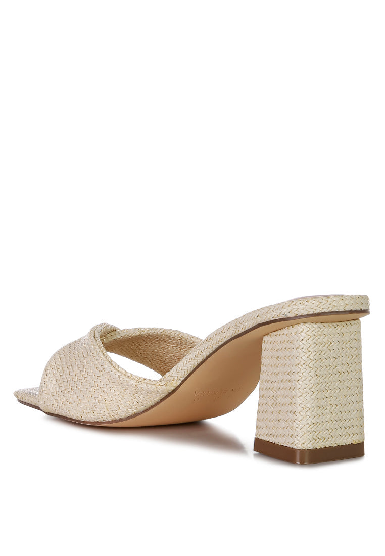 Cityscape Block Heel Slip-On Sandals