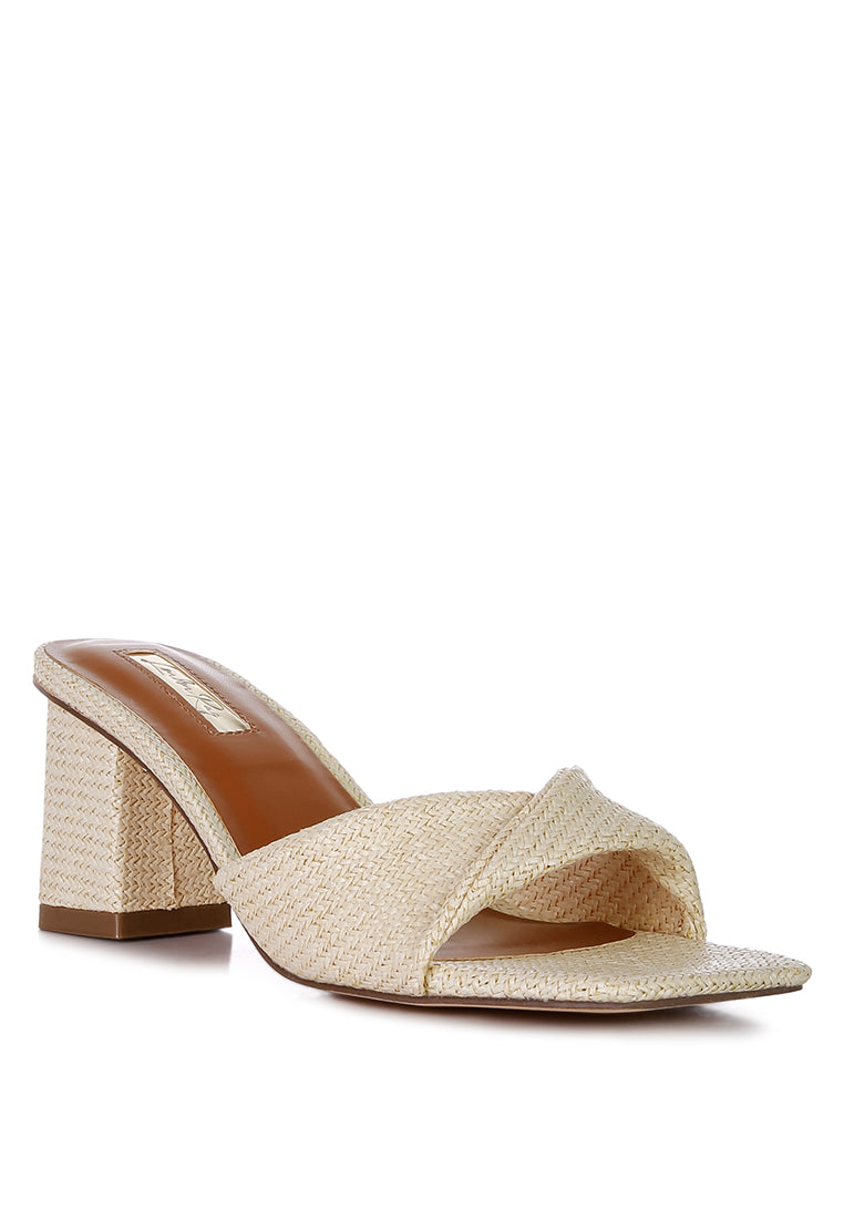 Cityscape Block Heel Slip-On Sandals